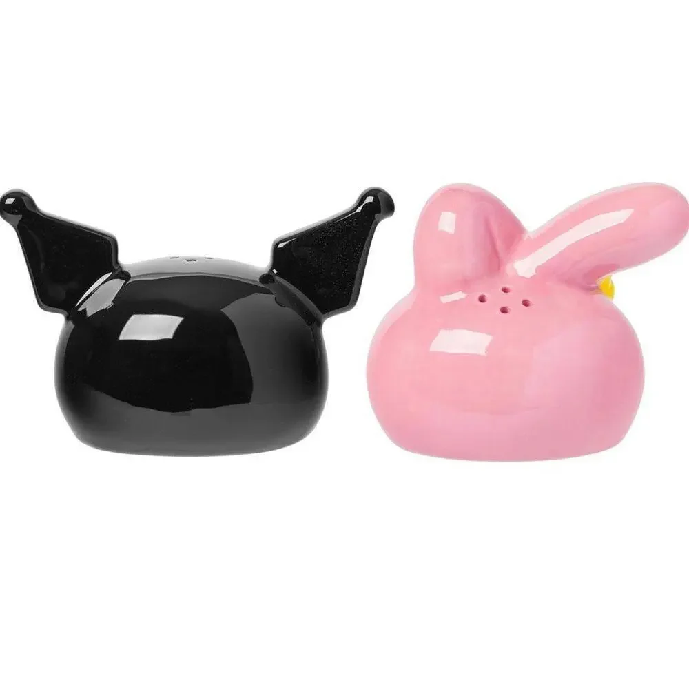 Sanrio My Melody And Kuromi 3D Sculpted Ceramic Salt and Pepper Shaker Set